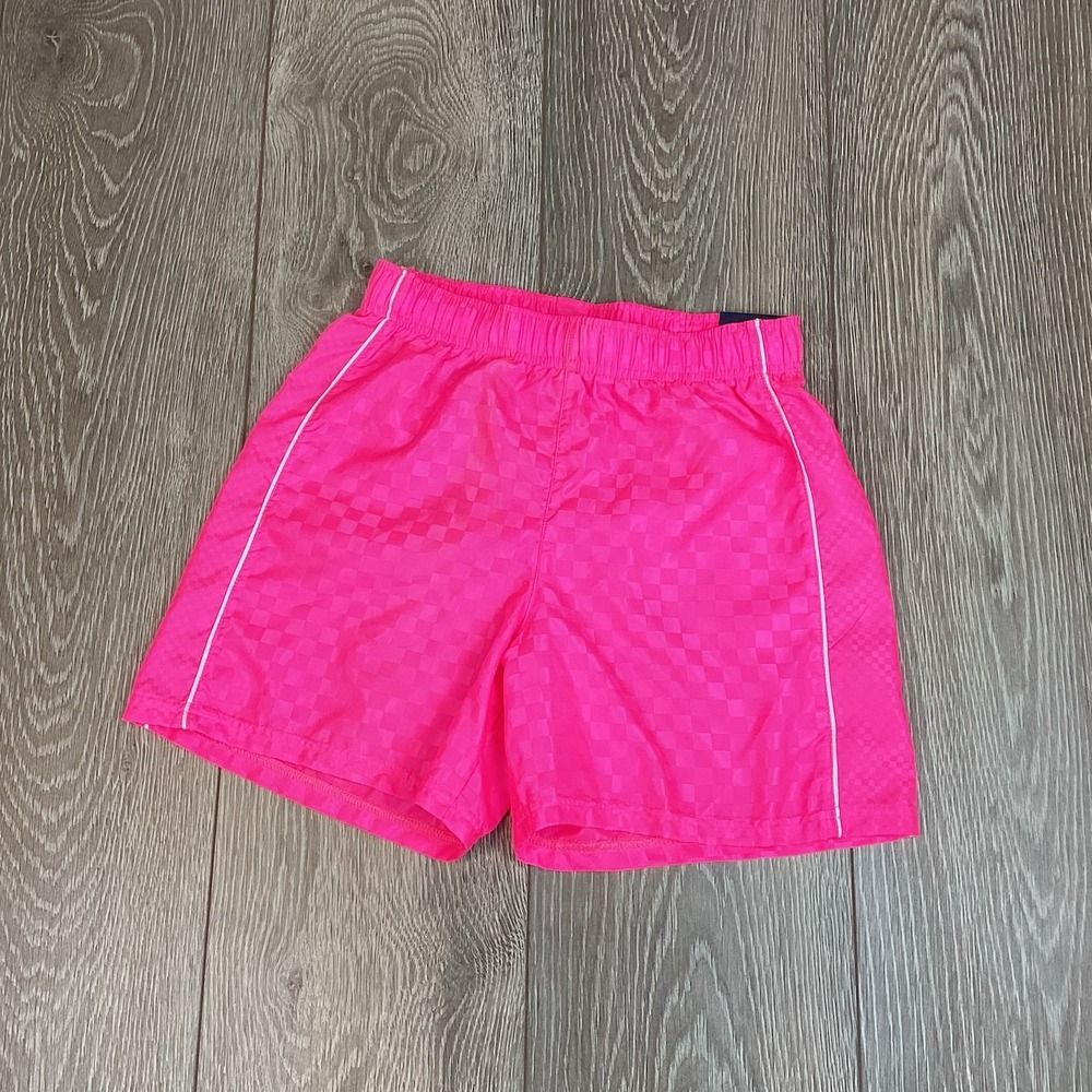 DSG Boys Woven Soccer Shorts Pink Checkered Loose Knockout Pink Fit‎ Youth M New